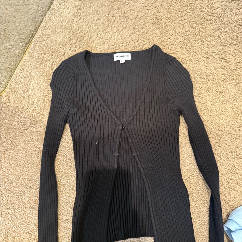 Superdown front close sweater